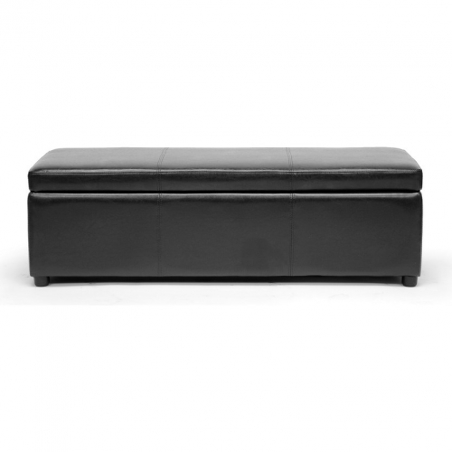 Dennehy Ottoman in Black Bonded Leather